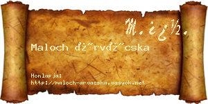 Maloch Árvácska névjegykártya